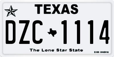 TX license plate DZC1114