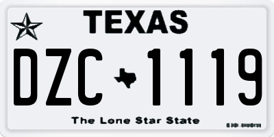 TX license plate DZC1119