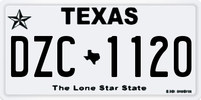 TX license plate DZC1120
