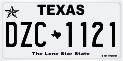 TX license plate DZC1121