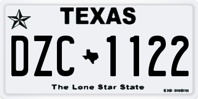TX license plate DZC1122