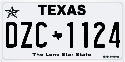 TX license plate DZC1124