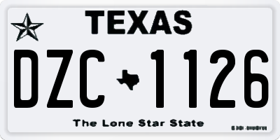 TX license plate DZC1126