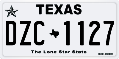TX license plate DZC1127