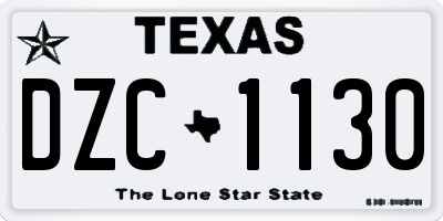 TX license plate DZC1130