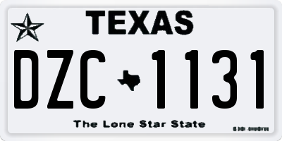 TX license plate DZC1131