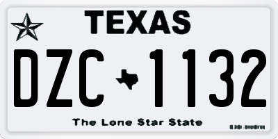 TX license plate DZC1132