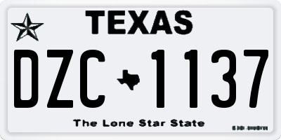TX license plate DZC1137
