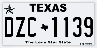 TX license plate DZC1139