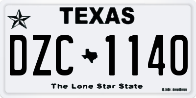 TX license plate DZC1140