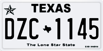 TX license plate DZC1145