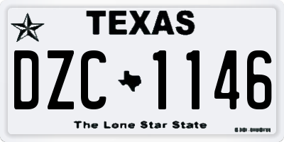 TX license plate DZC1146