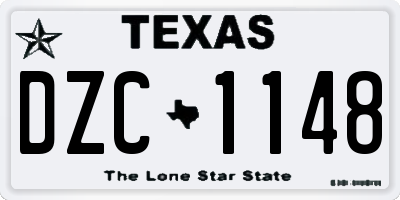 TX license plate DZC1148