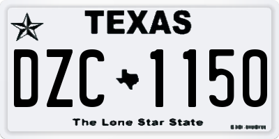 TX license plate DZC1150