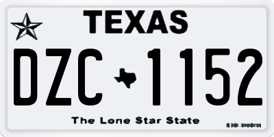 TX license plate DZC1152