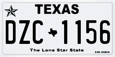 TX license plate DZC1156