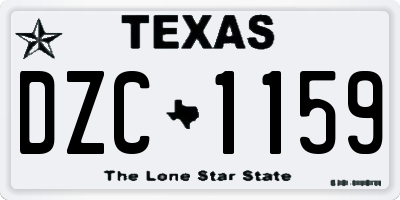 TX license plate DZC1159