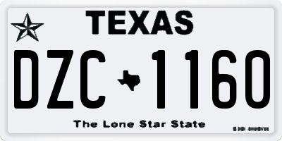 TX license plate DZC1160