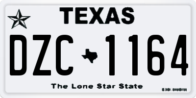TX license plate DZC1164