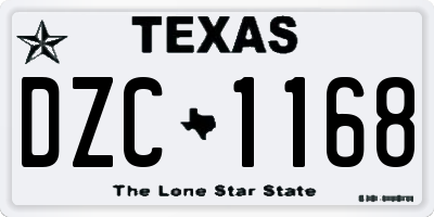 TX license plate DZC1168