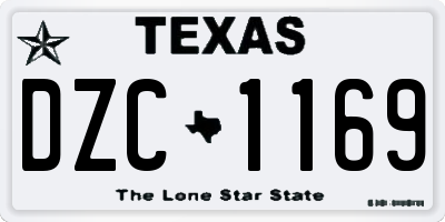 TX license plate DZC1169