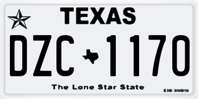 TX license plate DZC1170