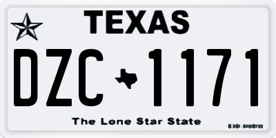 TX license plate DZC1171