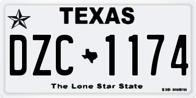 TX license plate DZC1174