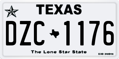 TX license plate DZC1176