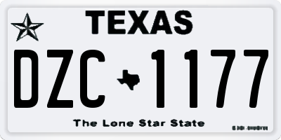 TX license plate DZC1177