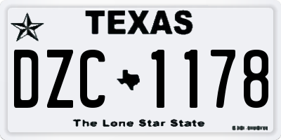 TX license plate DZC1178