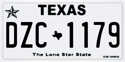 TX license plate DZC1179