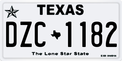 TX license plate DZC1182