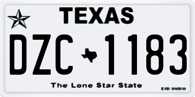 TX license plate DZC1183