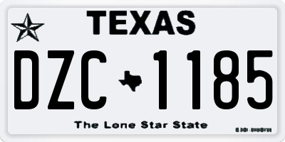 TX license plate DZC1185