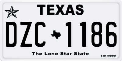 TX license plate DZC1186