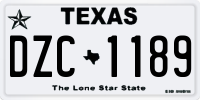 TX license plate DZC1189