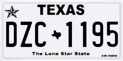 TX license plate DZC1195