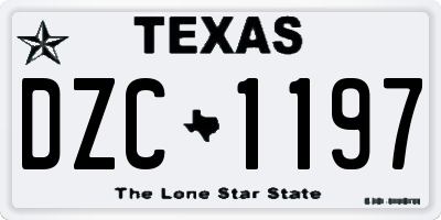 TX license plate DZC1197