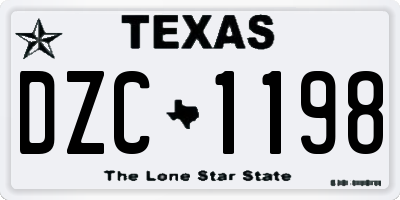 TX license plate DZC1198
