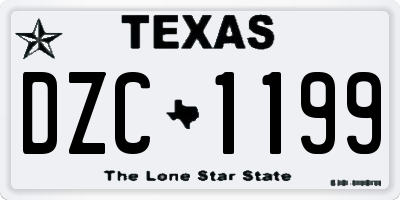TX license plate DZC1199