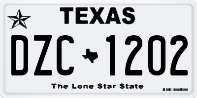 TX license plate DZC1202