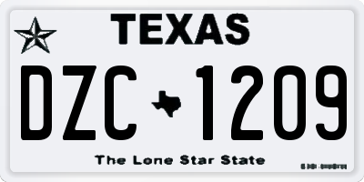 TX license plate DZC1209