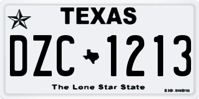 TX license plate DZC1213