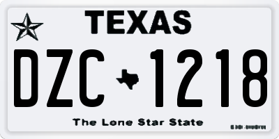 TX license plate DZC1218