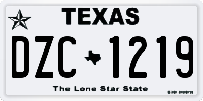 TX license plate DZC1219