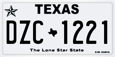 TX license plate DZC1221