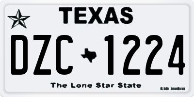 TX license plate DZC1224
