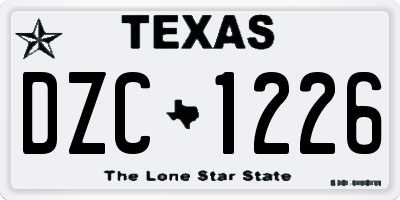 TX license plate DZC1226