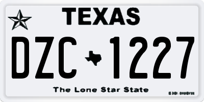 TX license plate DZC1227